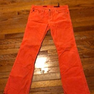 AG The Angel style orange corduroy style jean